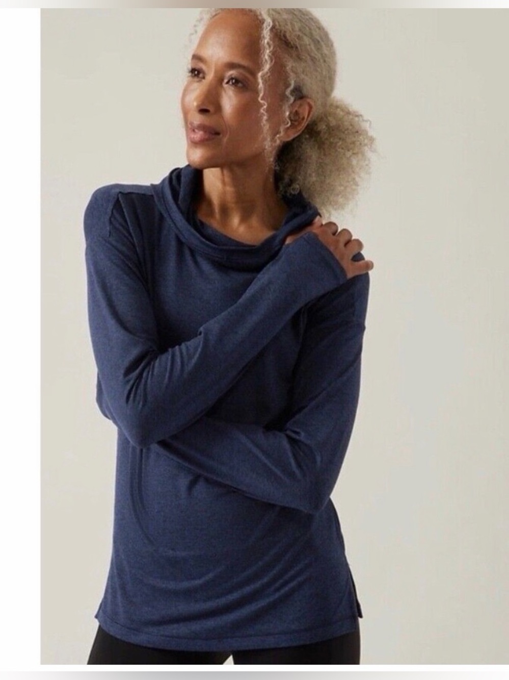 Athleta Uptempo II Hoodie Sweatshirt in Heather Blue